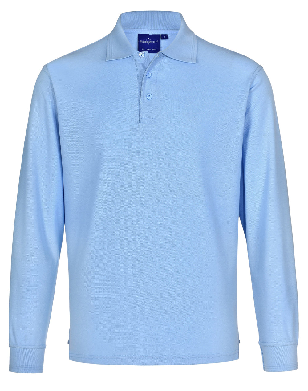 Adults' 240gsm Poly/Cotton Pique L/S Polo - PS12 - Skyblue