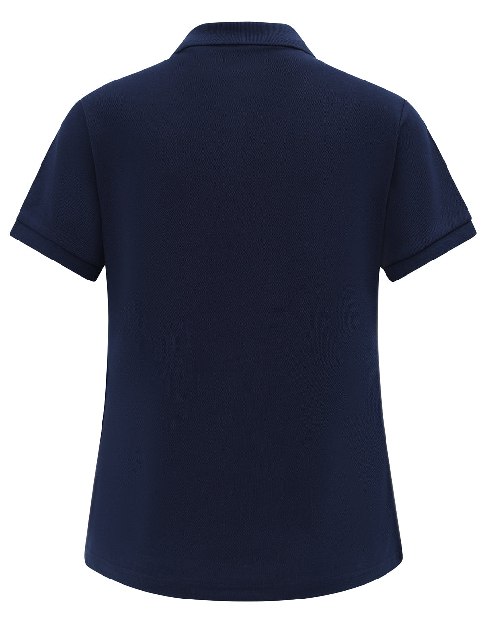 Womens Classic Cotton/Poly Pique Short Sleeve Polo - Navy - Back