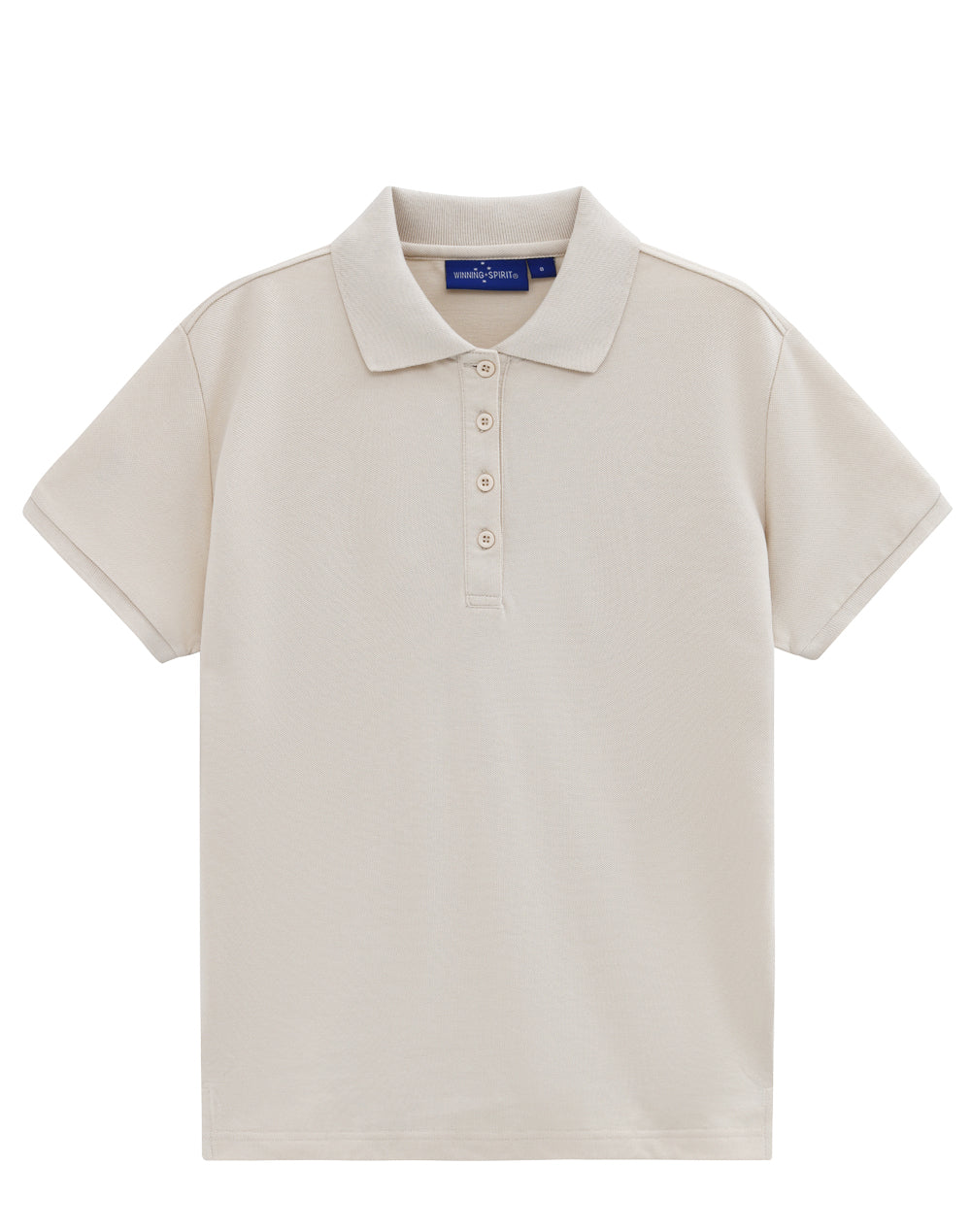 Womens Classic Cotton/Poly Pique Short Sleeve Polo - Oatmeal - View