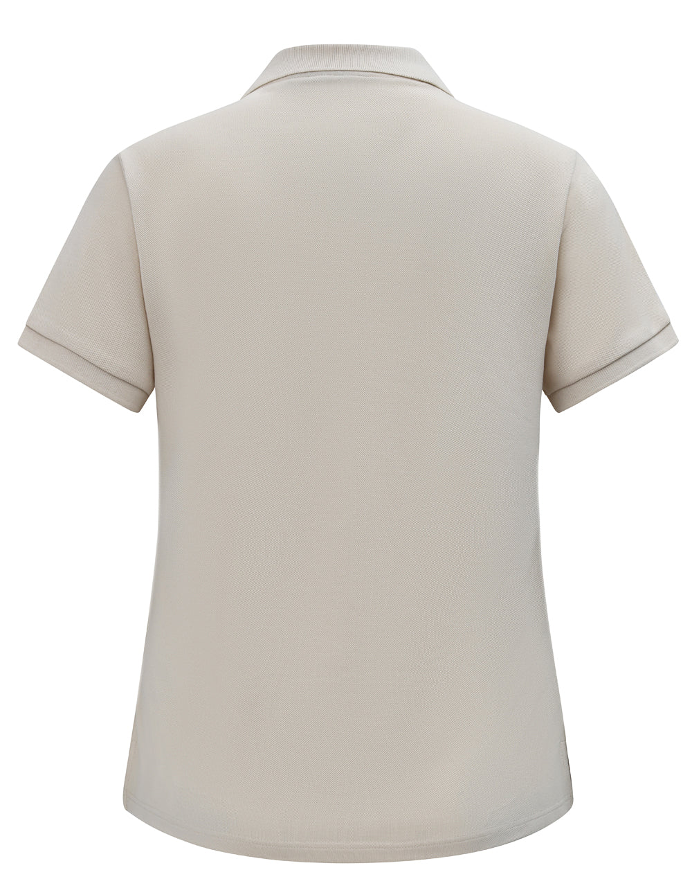 Womens Classic Cotton/Poly Pique Short Sleeve Polo - Oatmeal - Back