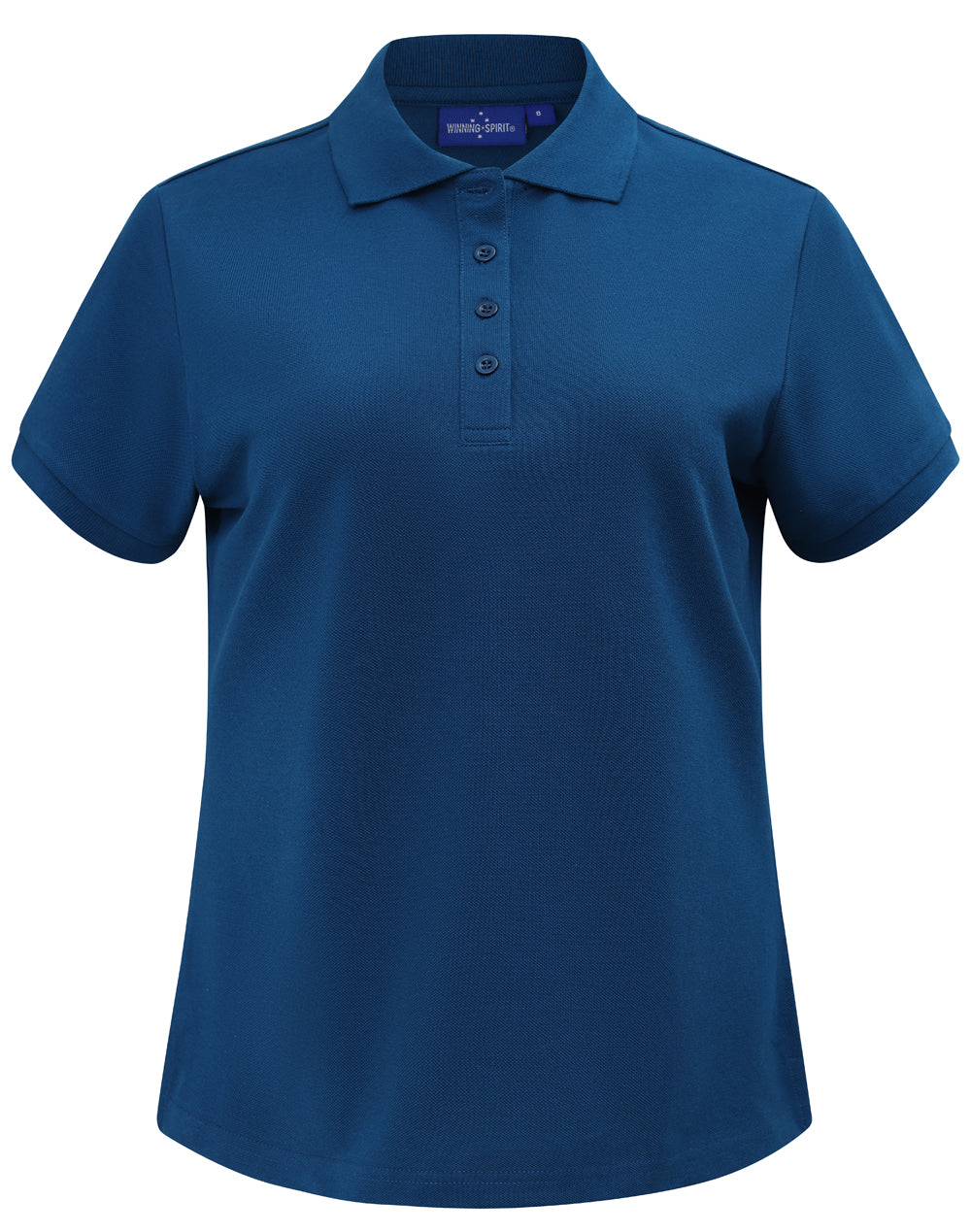 Womens Classic Cotton/Poly Pique Short Sleeve Polo - Ocean Blue - Front
