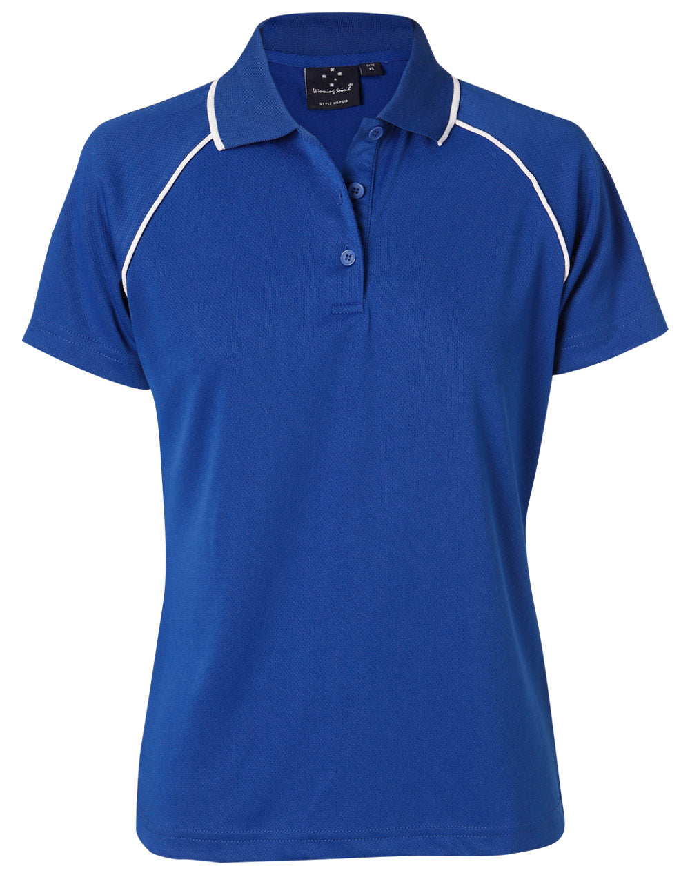 ladies cooldry raglan S/S polo - PS19 - Royal / White