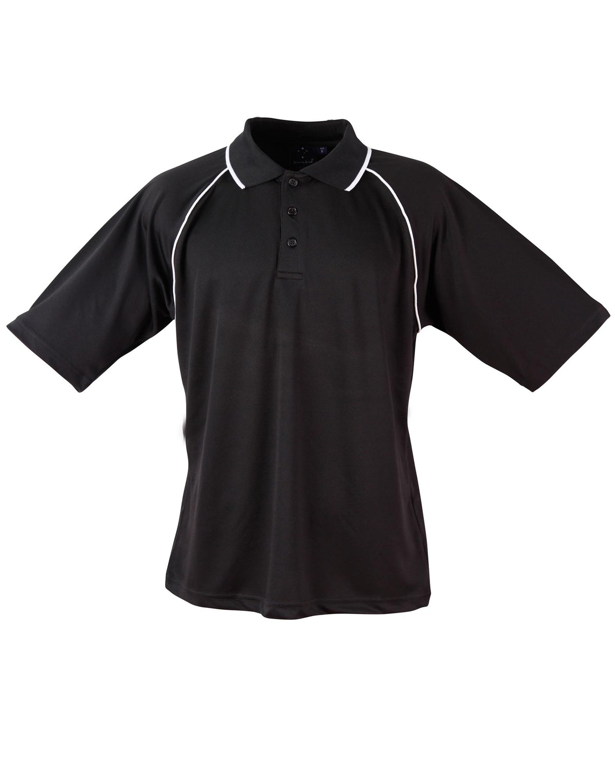 mens cooldry raglan S/S polo - PS20 - Black / White