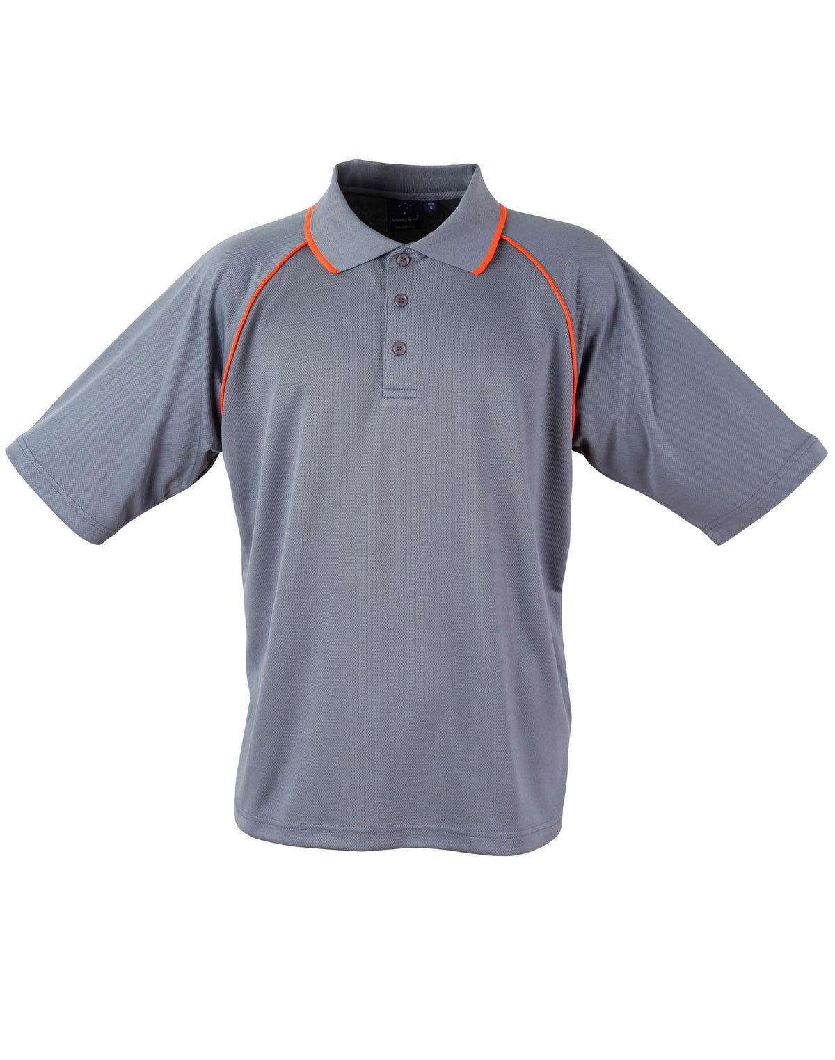 mens cooldry raglan S/S polo - PS20 - Charcoal / Orange