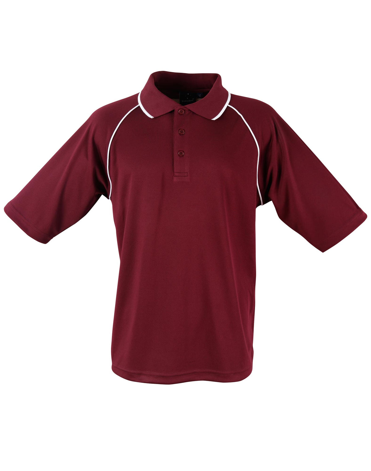 mens cooldry raglan S/S polo - PS20 - Maroon / Gold