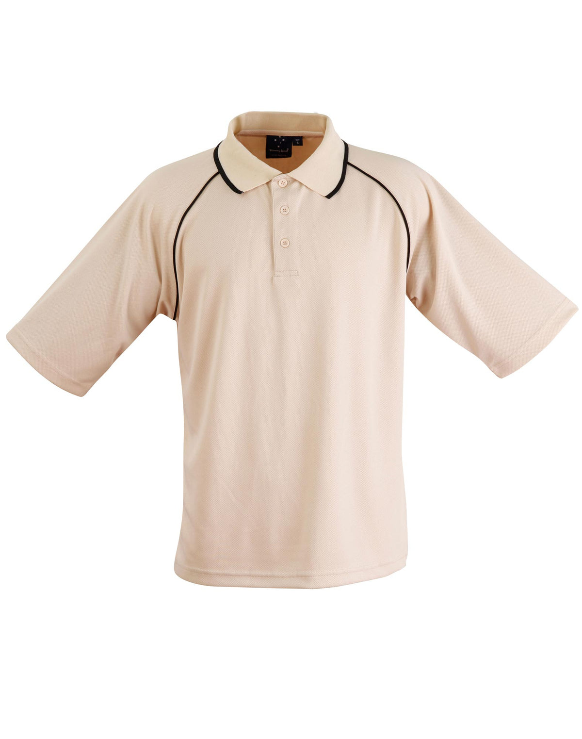mens cooldry raglan S/S polo - PS20 - Stone / Black