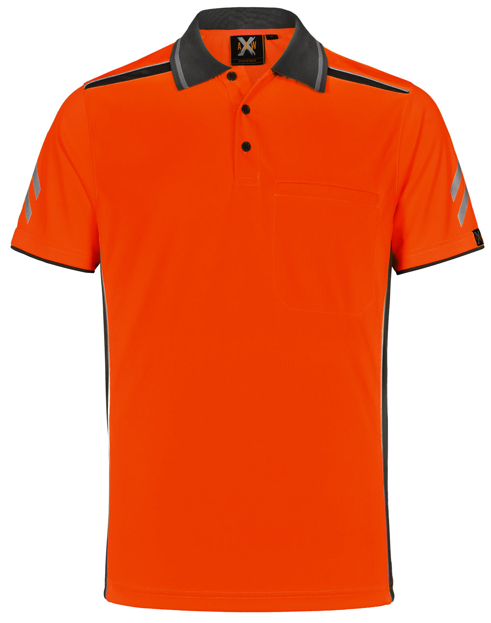 AIWX Vented Cooldry Polo - PS210 - Orange / Ash