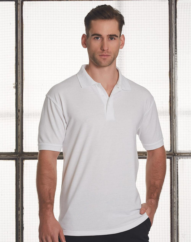 Winning Spirit mens tight pique knit S/S polo PS22