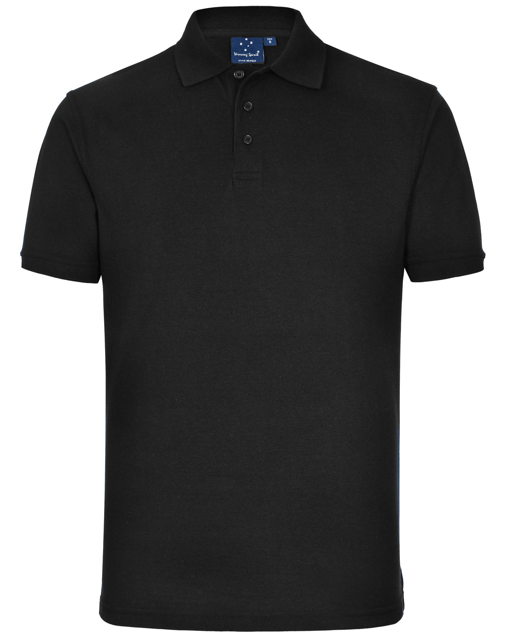 mens tight pique knit S/S polo - PS22 - Black