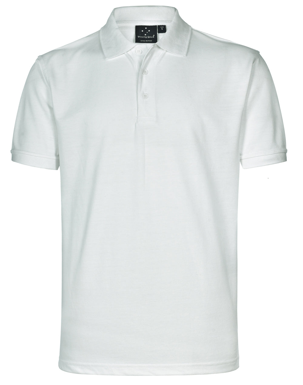 mens tight pique knit S/S polo - PS22 - White