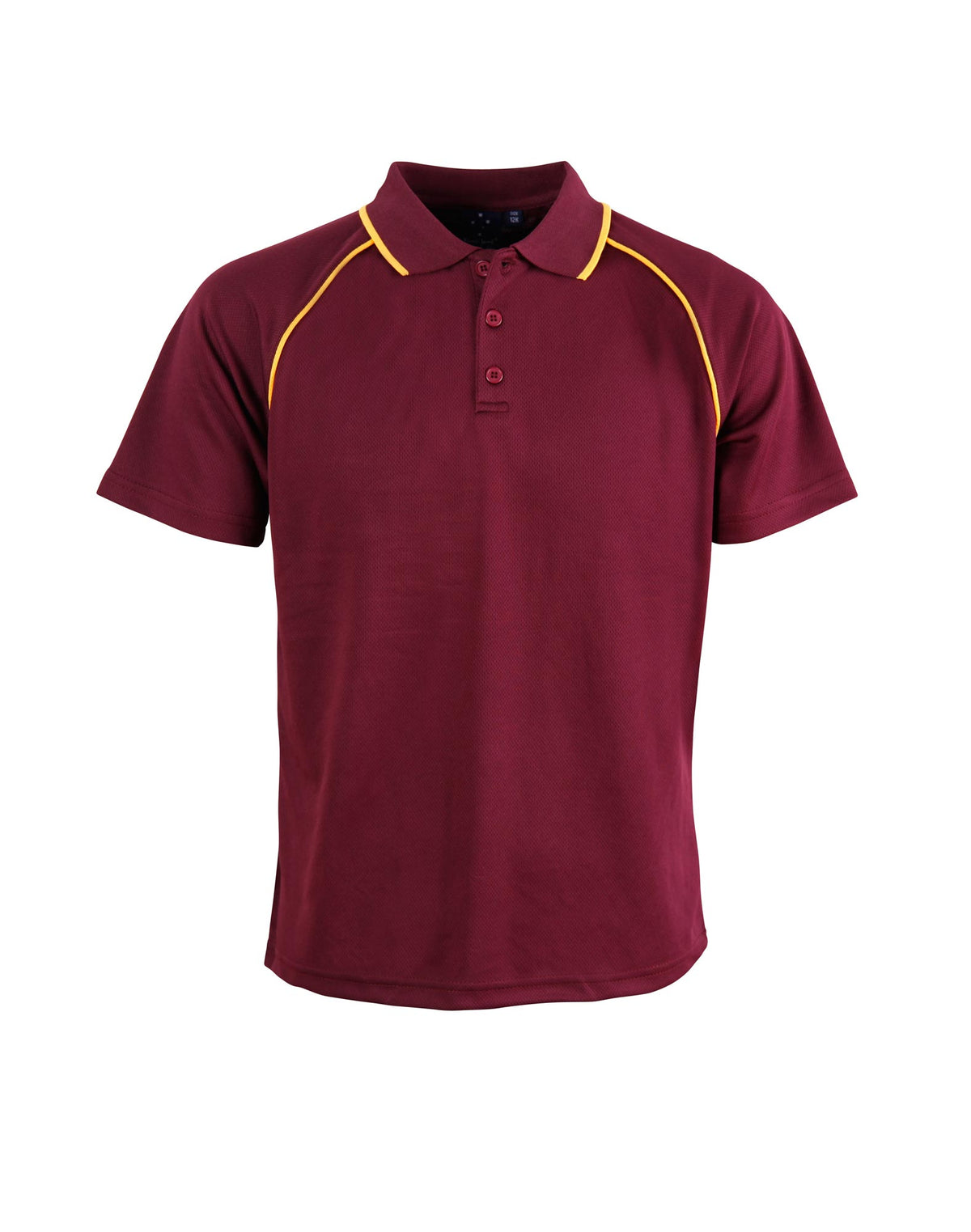 Kid's Cooldry raglan S/S - PS24 - Maroon / Gold