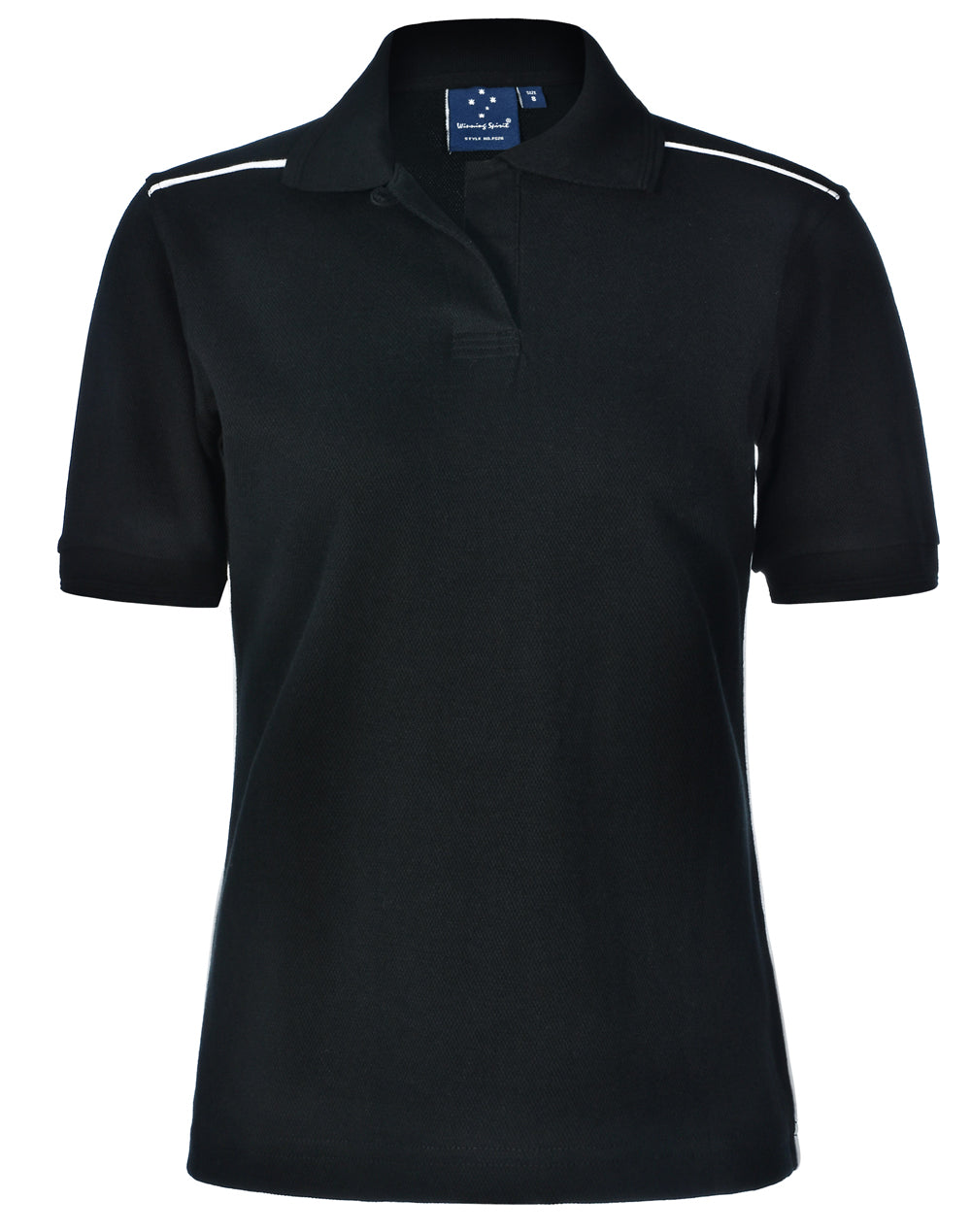 Ladies' Pure Cotton Contrast Piping - PS26 - Black / White