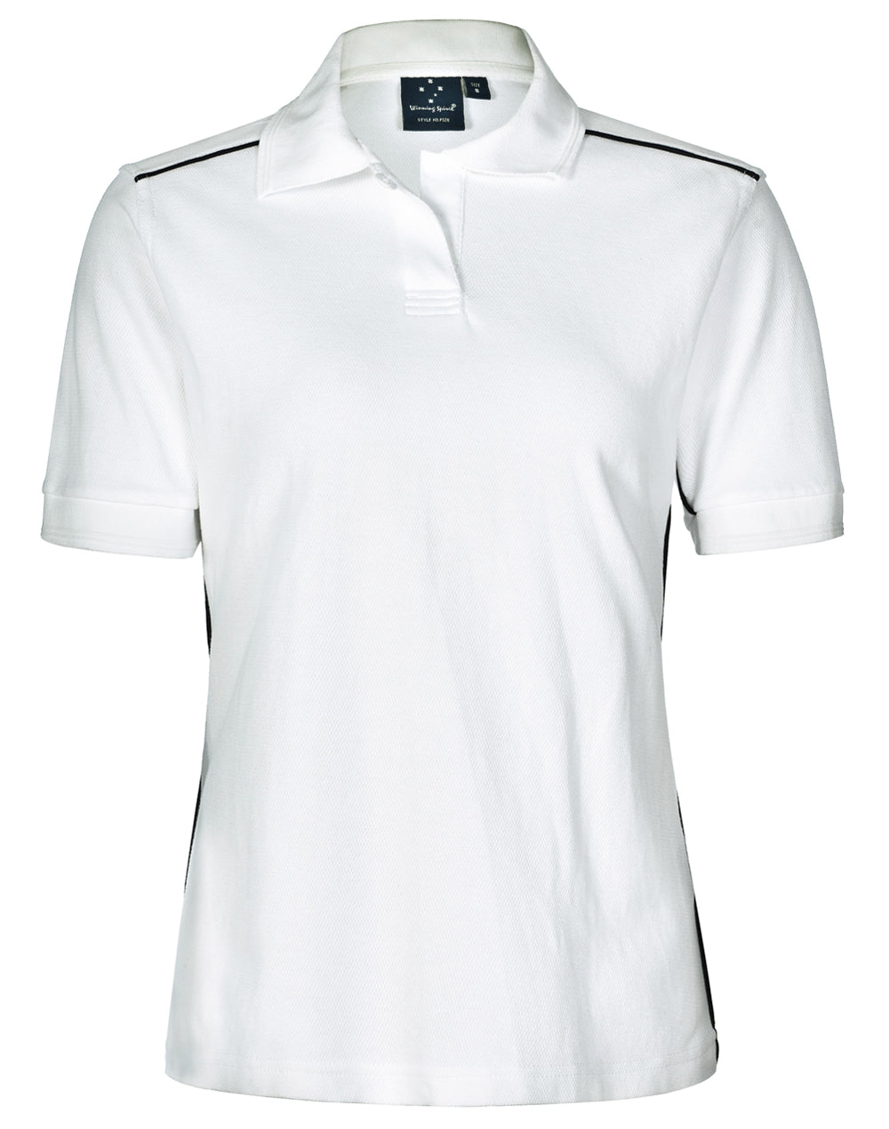 Ladies' Pure Cotton Contrast Piping - PS26 - White / Navy
