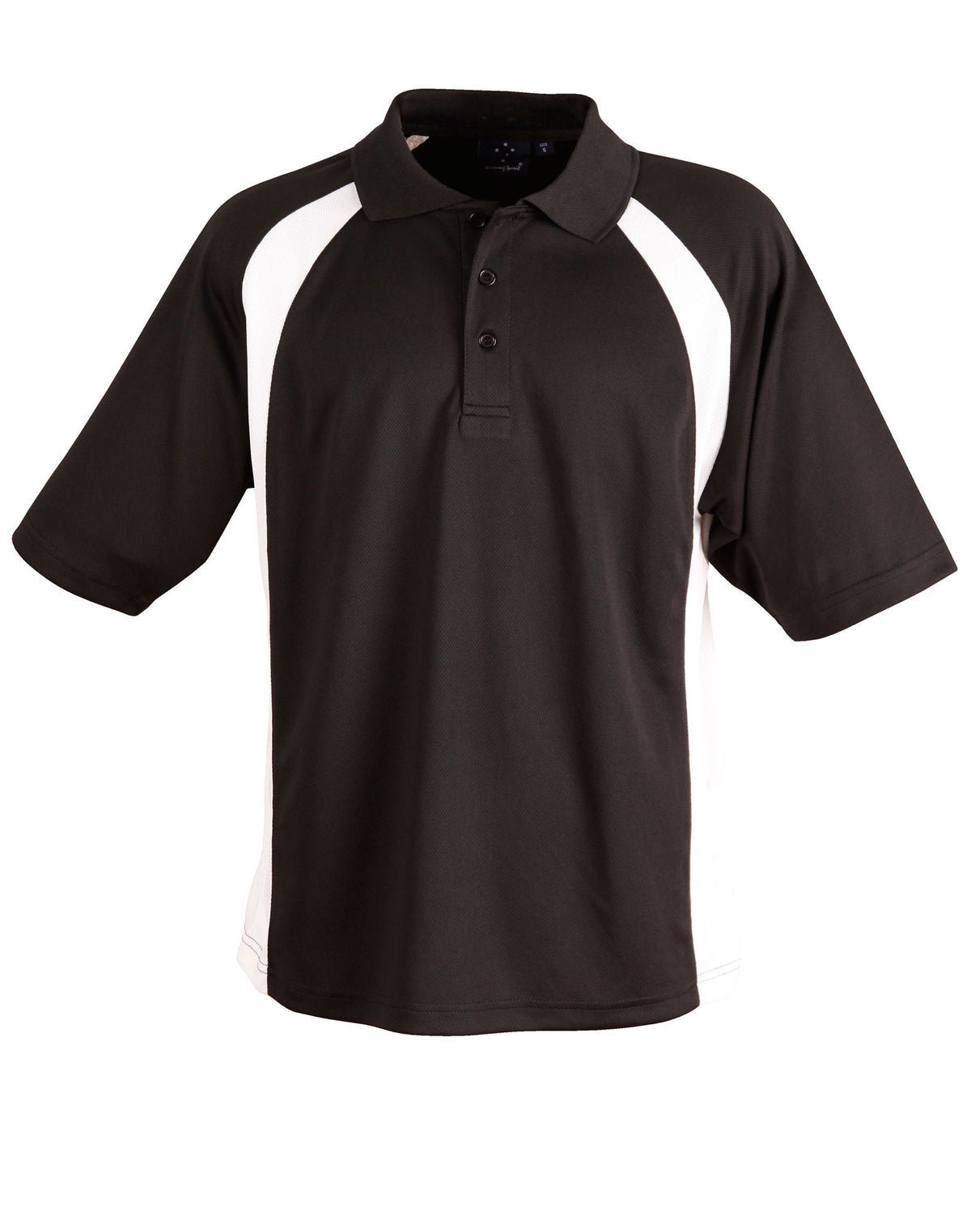 Men's CoolDry Micro-mesh Contrast Colour Polo - PS30 - Black / White