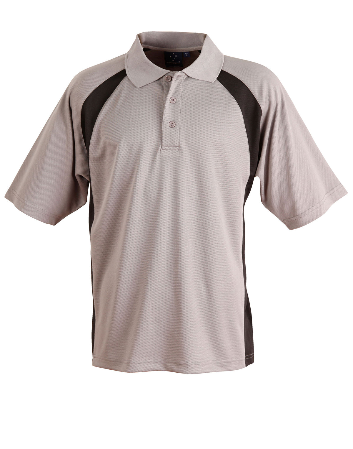 Men's CoolDry Micro-mesh Contrast Colour Polo - PS30 - Grey / Black