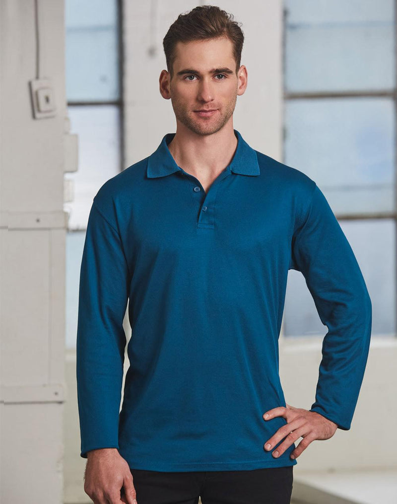 Winning Spirit Men's Cotton Back Truedry L/S Polo PS35