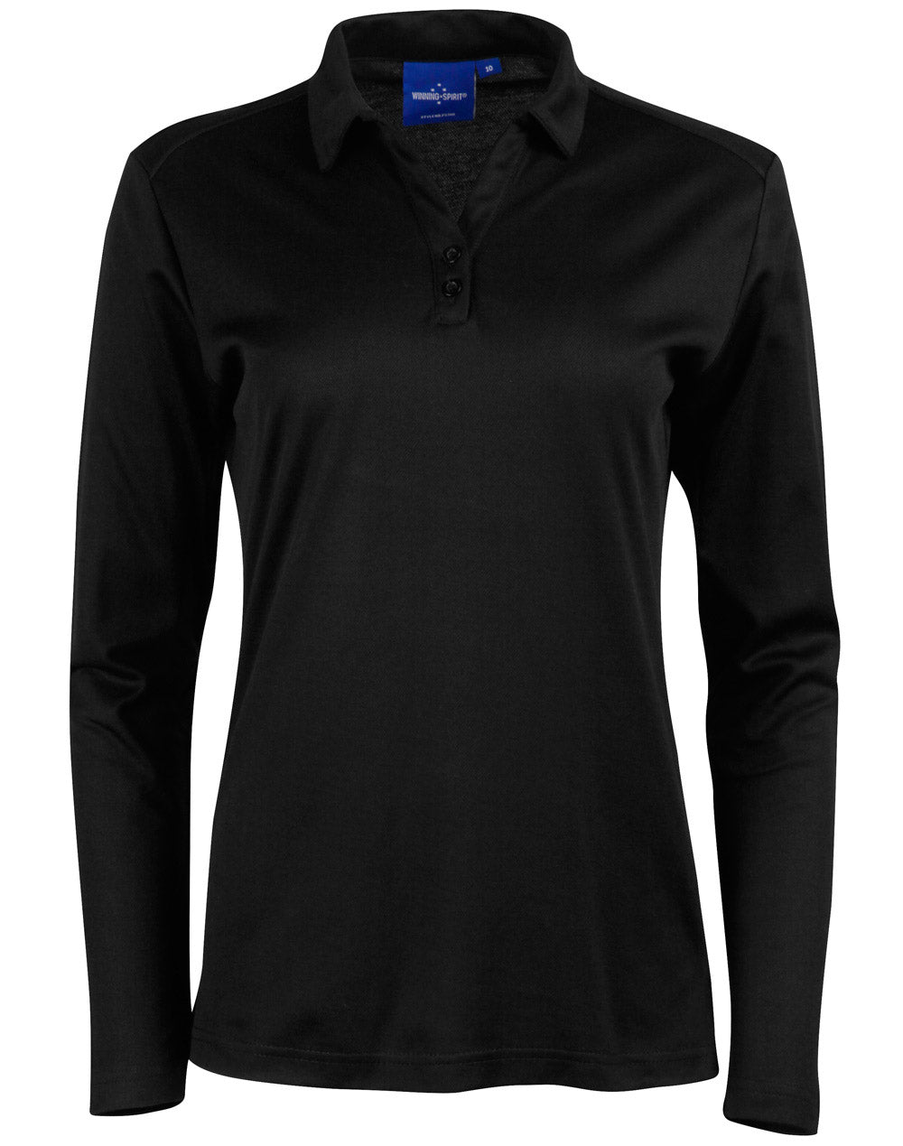 Ladies' Cotton Back Truedry L/S Polo - PS36B - Black