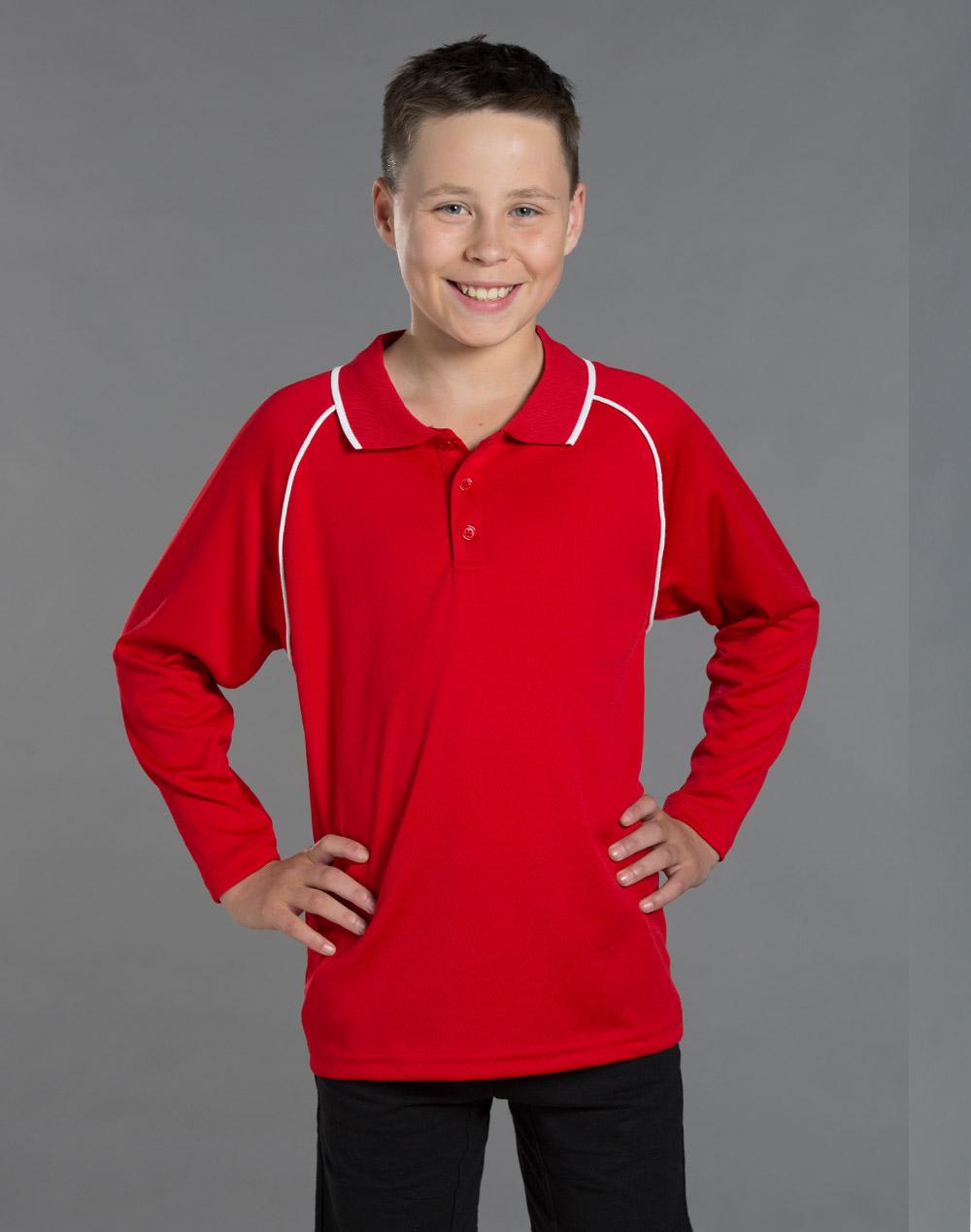 Winning Spirit Kid's cooldry raglan L/S polo PS43K
