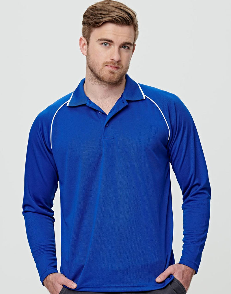 Winning Spirit Men's cooldry raglan L/S polo PS43