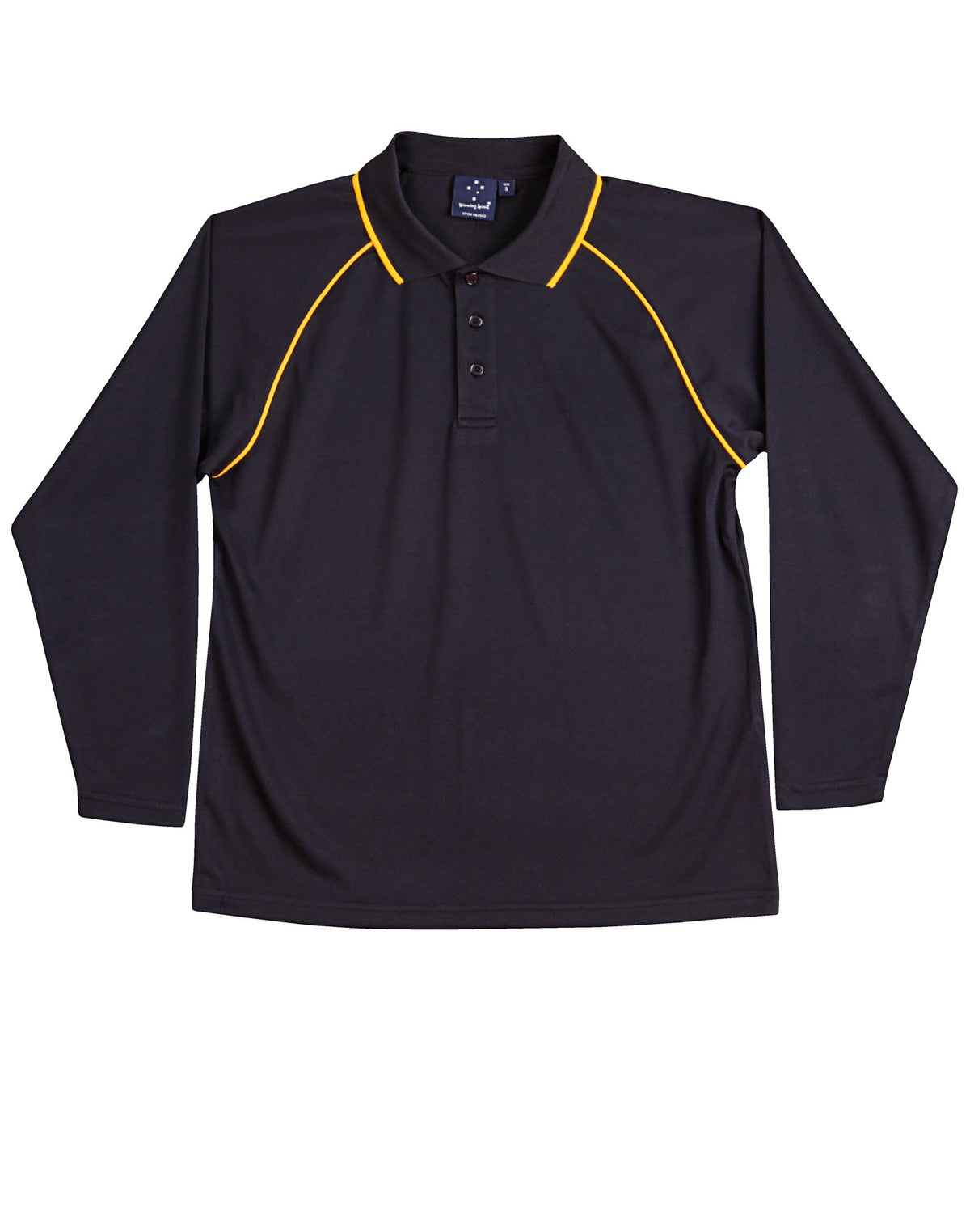 Men's cooldry raglan L/S polo - PS43 - Navy / Gold