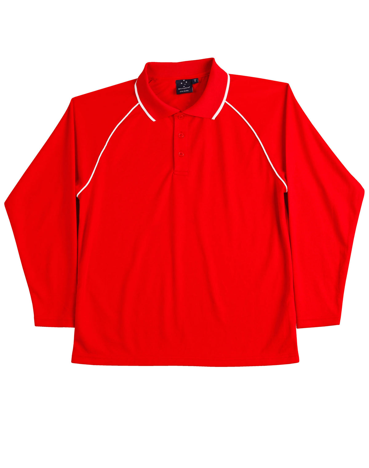 Kid's cooldry raglan L/S polo - PS43K - Red / White