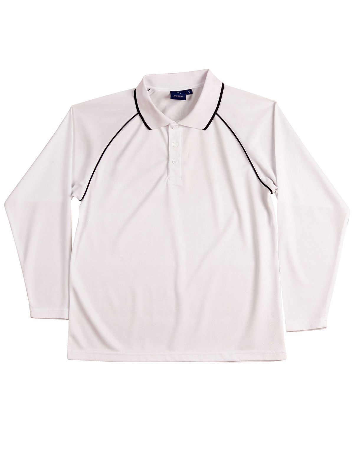 Kid's cooldry raglan L/S polo - PS43K - White / Navy