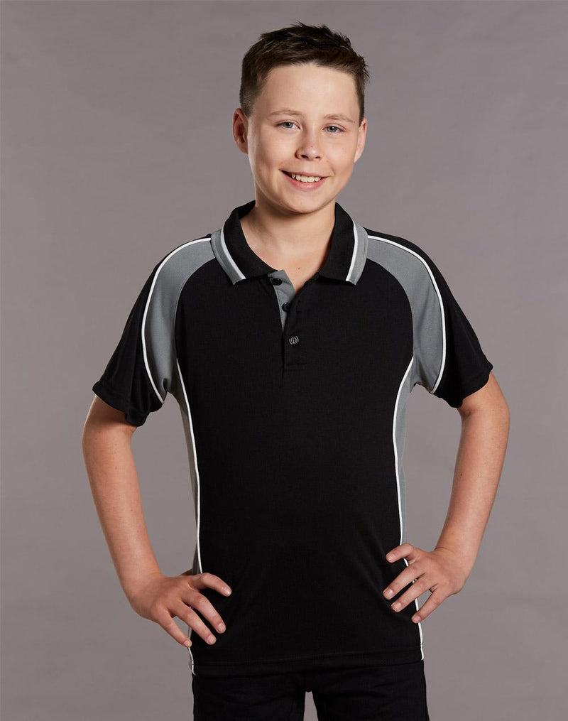 Winning Spirit Kids' mini waffle CoolDry Polo PS49K