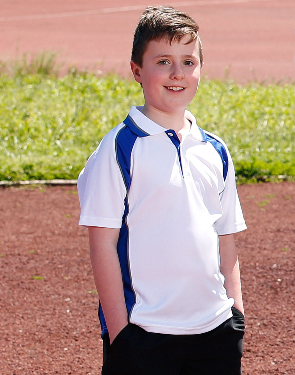 Kids' mini waffle CoolDry Polo - PS49K - Winning Spirit