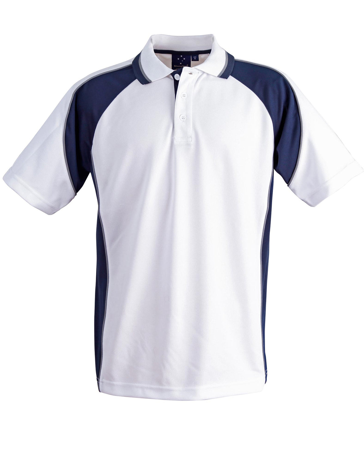 Kids' mini waffle CoolDry Polo - PS49K - White / Navy