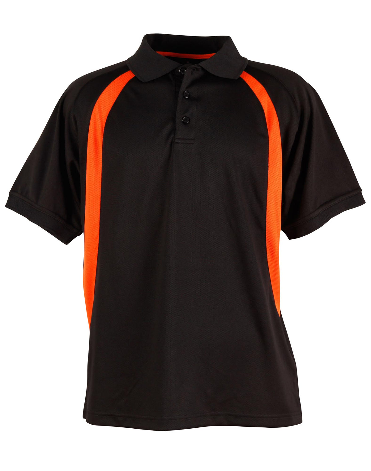 Mens CoolDry Soft Mesh Polo - PS51 - Black / Orange