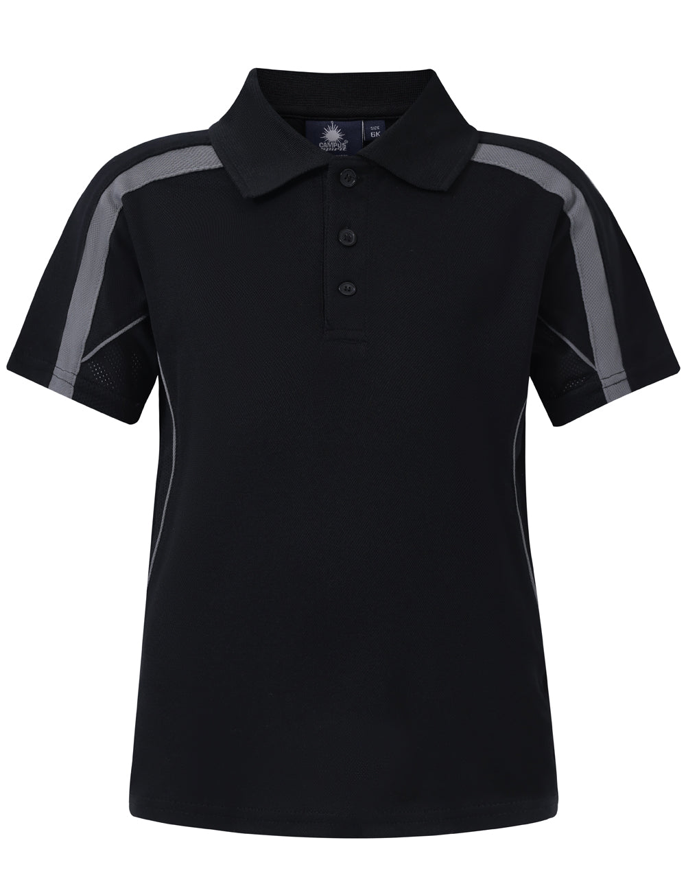Kids S/S polo truedry - PS53K - Black / Ash