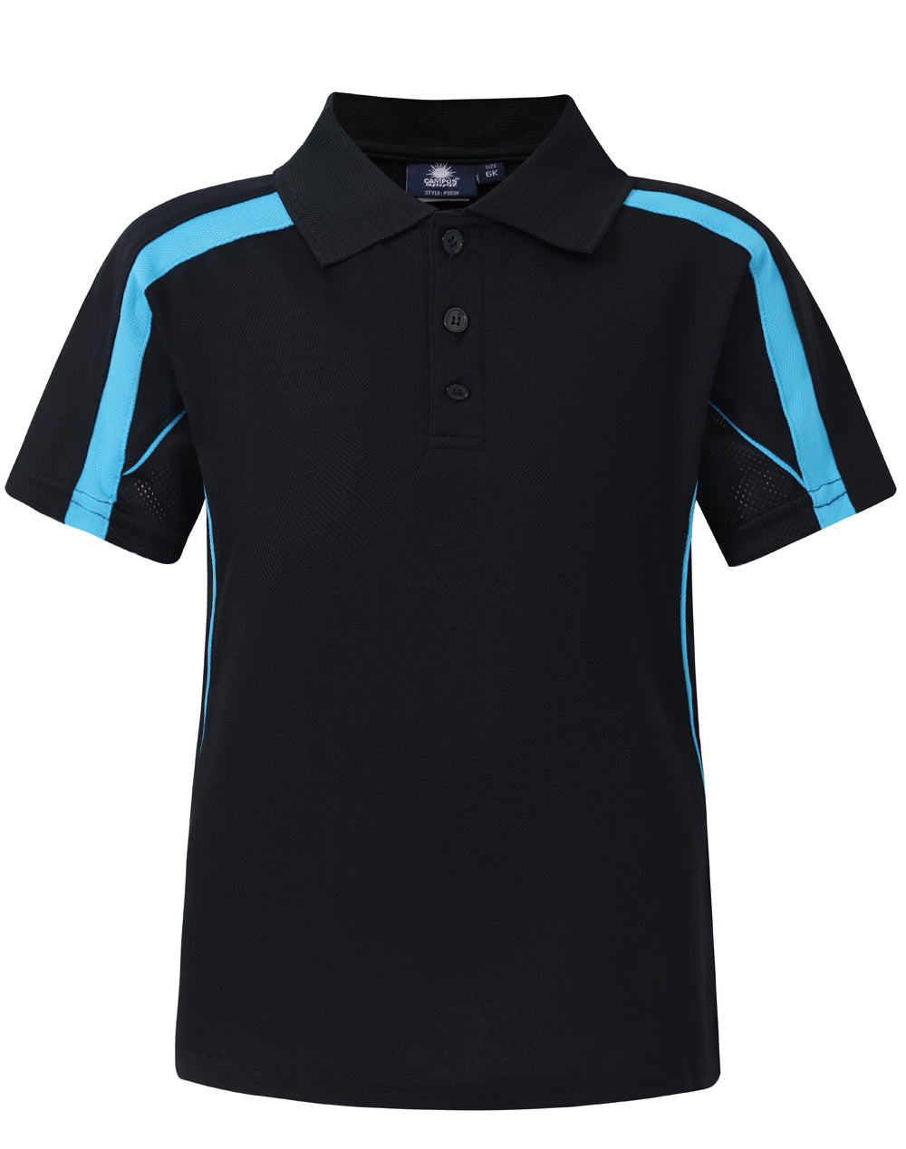 Kids S/S polo truedry - PS53K - Navy / Aqua Blue
