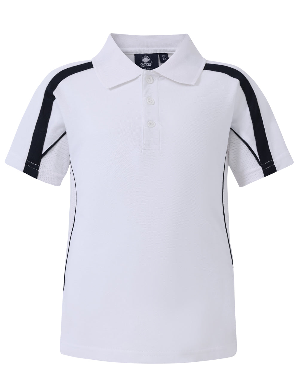 Kids S/S polo truedry - PS53K - White / Navy