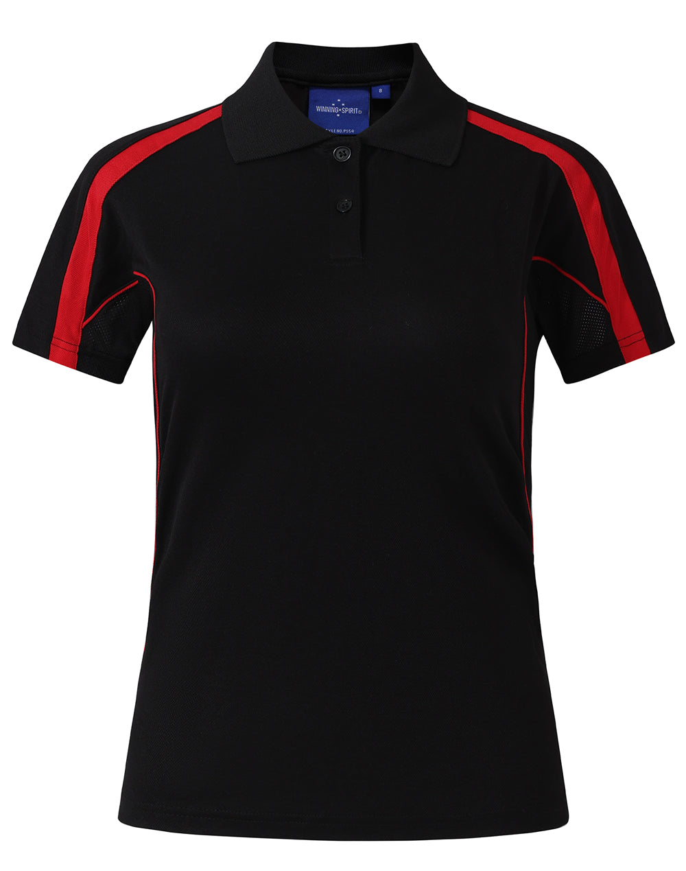 Ladies S/S Sport Polo truedry - PS54 - Black / Red