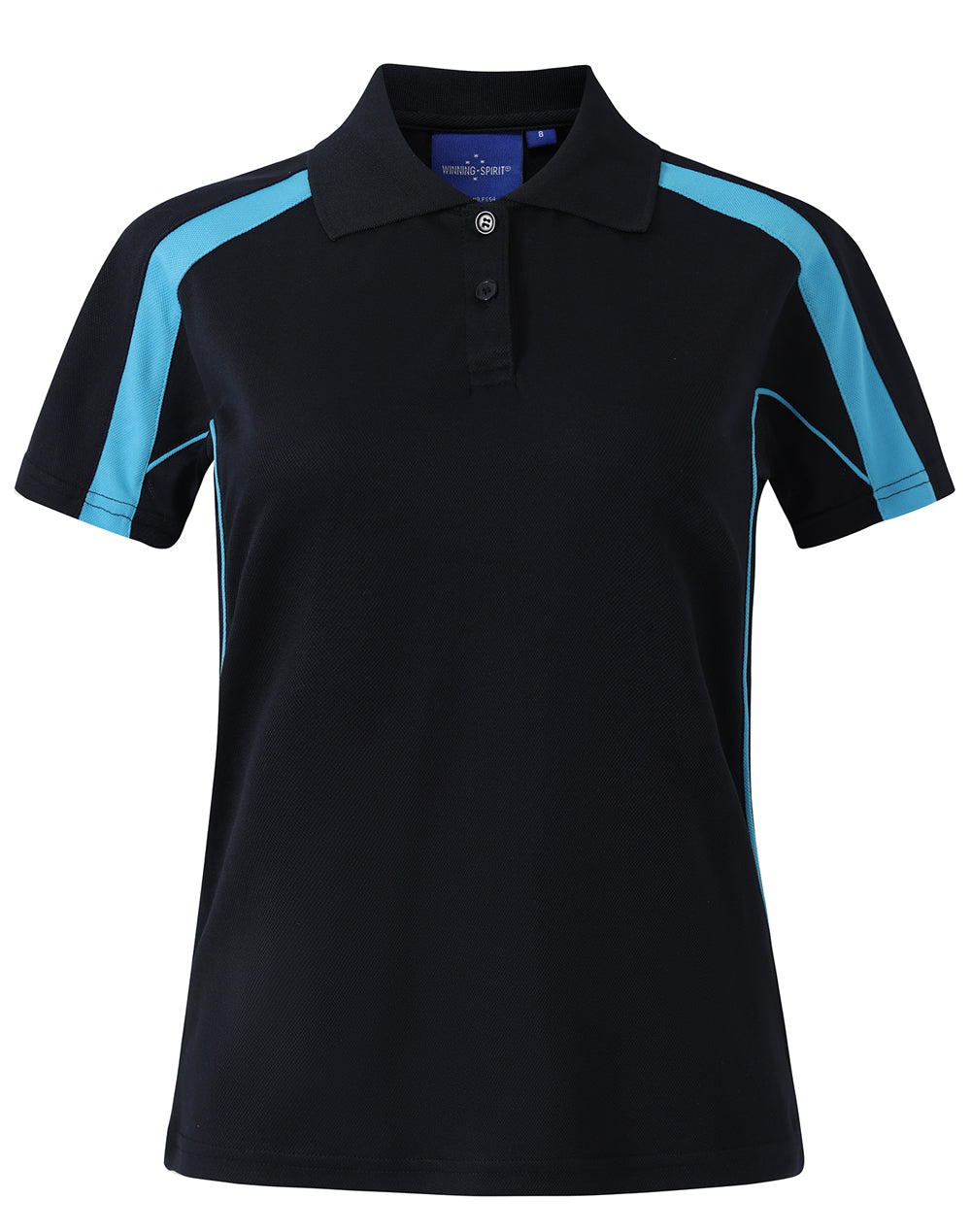 Ladies S/S Sport Polo truedry - PS54 - Navy / Aqua Blue