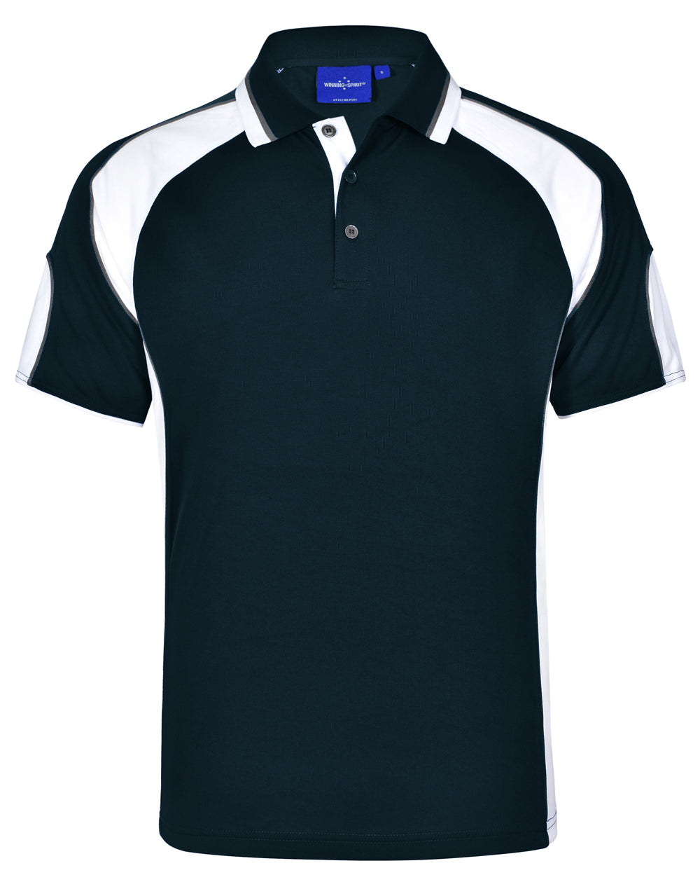 Men's Cooldry Contrast Polo With Sleeve Panel - PS61 - Navy / White