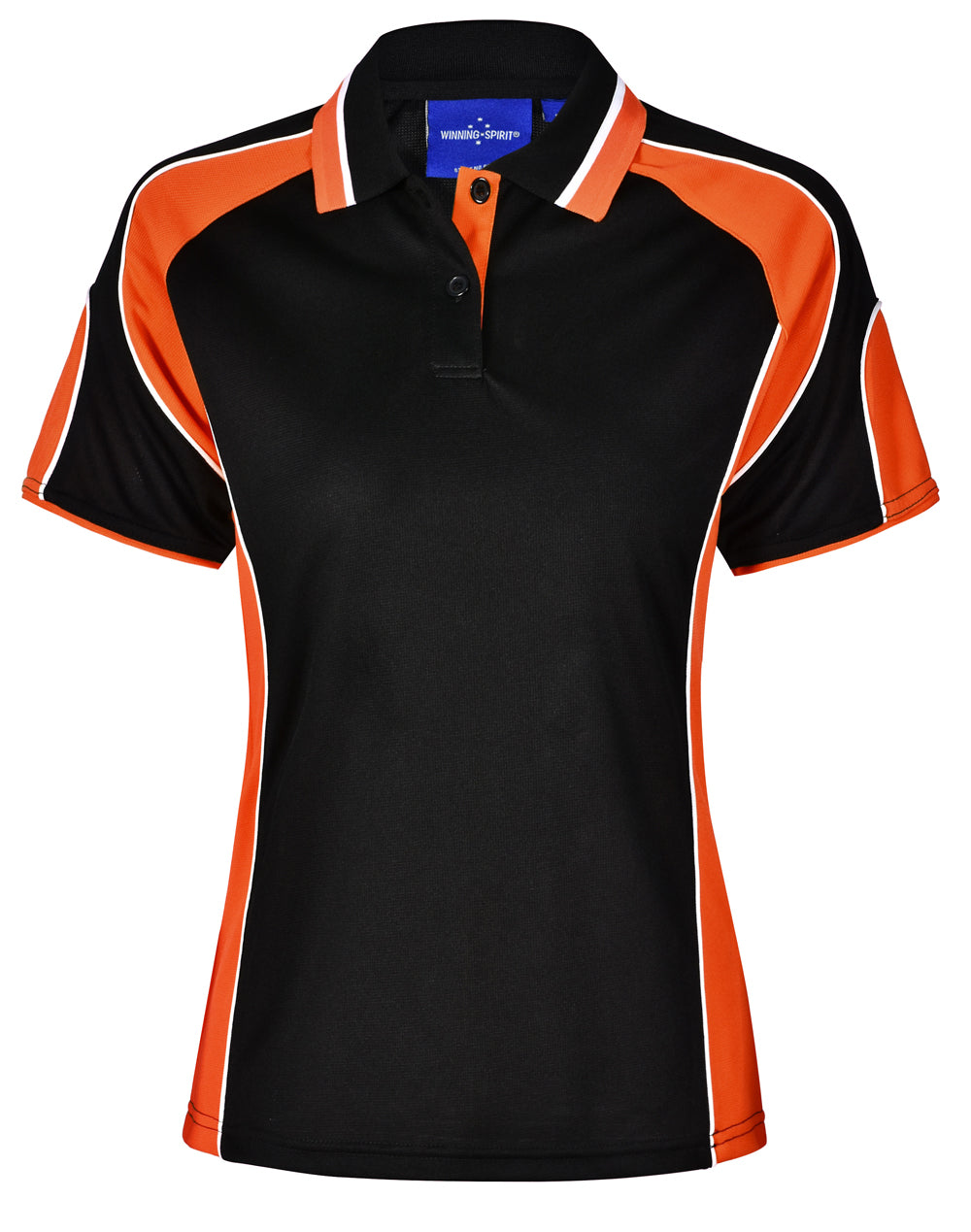 Ladies' Cooldry Contrast Polo With Sleeve Panel - PS62 - Black / Orange