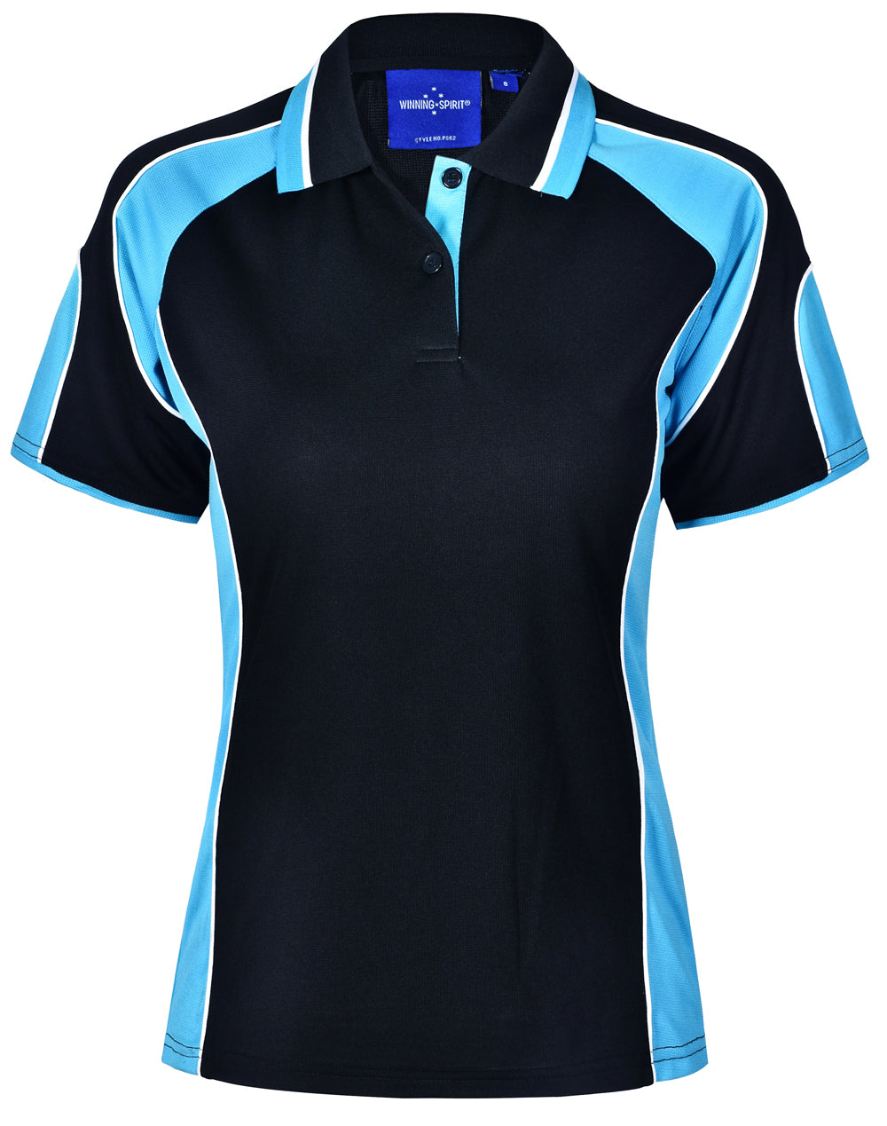 Alliance Polo Ladies - Navy/Aqua Blue - Front