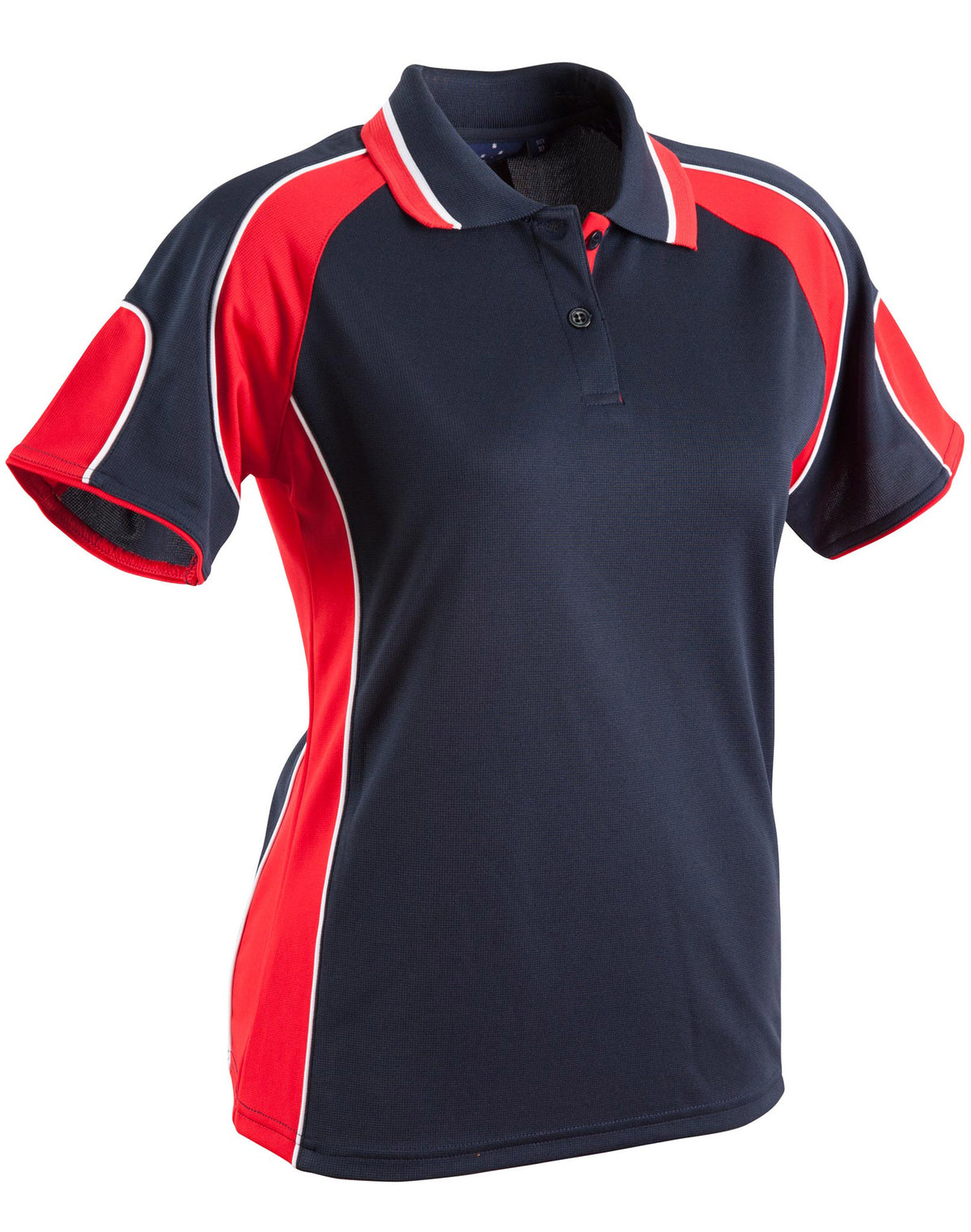 Ladies' Cooldry Contrast Polo With Sleeve Panel - PS62 - Navy / Red