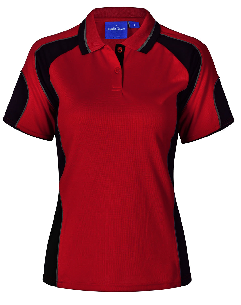 Ladies' Cooldry Contrast Polo With Sleeve Panel - PS62 - Red / Black