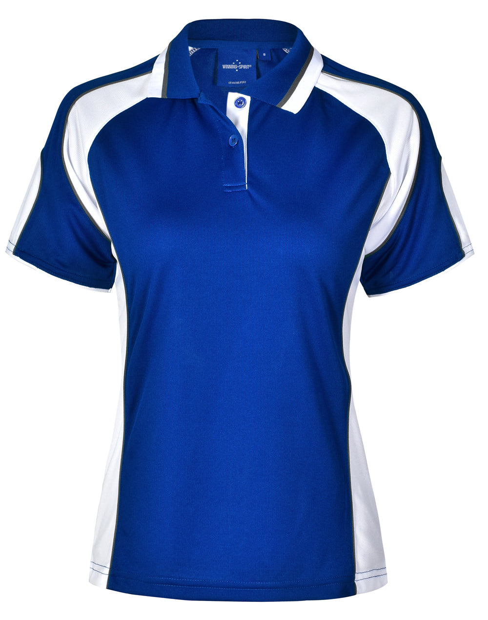 Ladies' Cooldry Contrast Polo With Sleeve Panel - PS62 - Royal / White