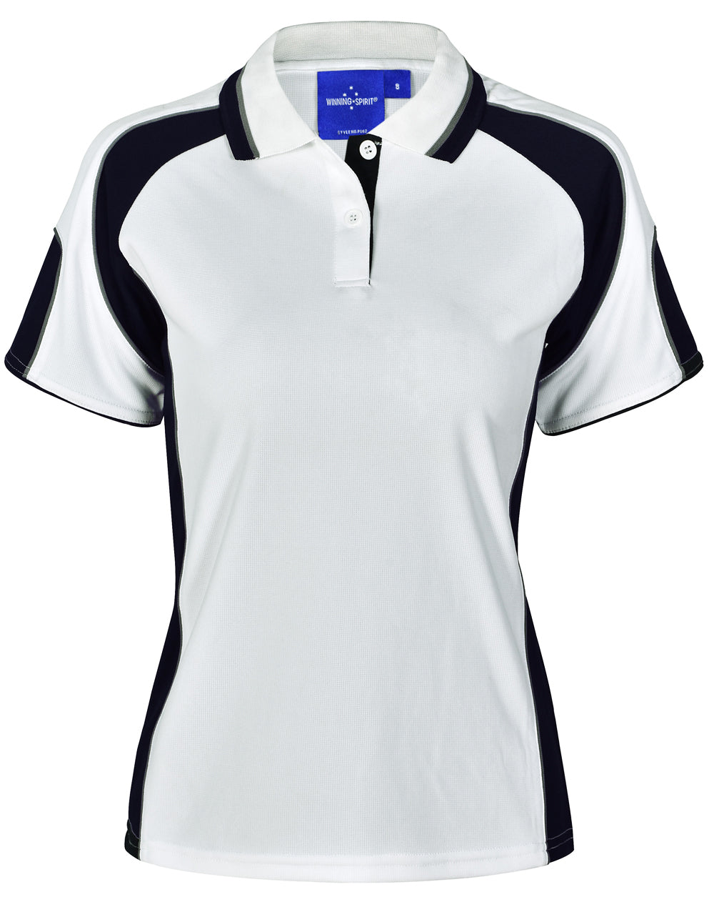 Ladies' Cooldry Contrast Polo With Sleeve Panel - PS62 - White / Navy
