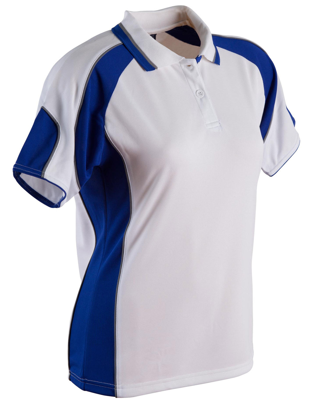 Ladies' Cooldry Contrast Polo With Sleeve Panel - PS62 - White / Royal