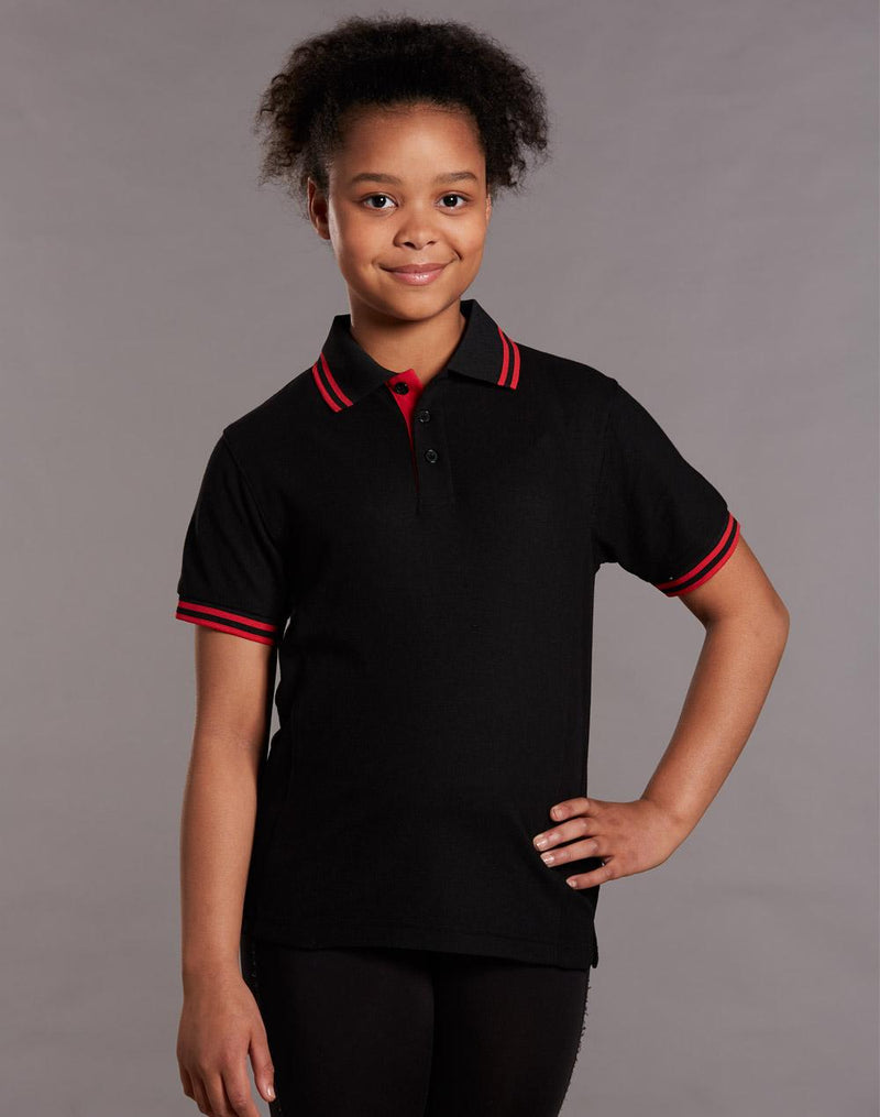 Winning Spirit Kids' Truedry Contrast S/S Polo PS65K
