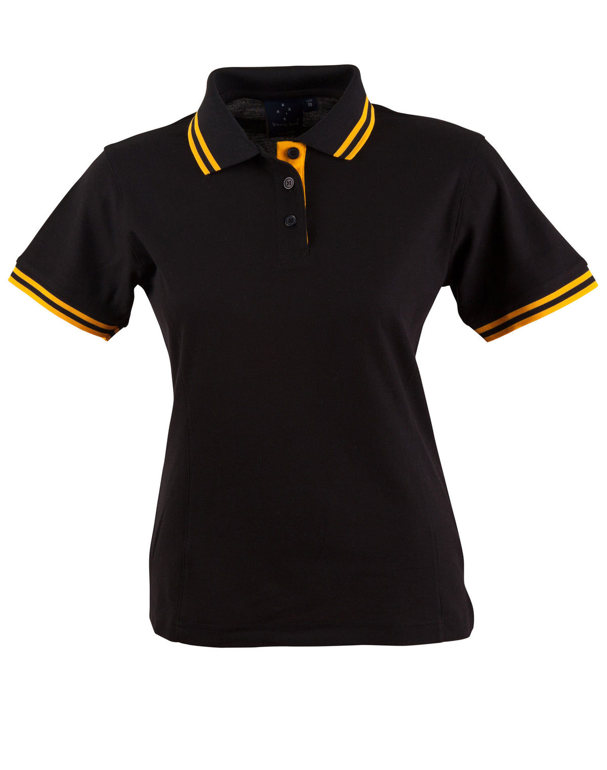 Ladies' Truedry Contrast S/S Polo - PS66 - Black / Gold