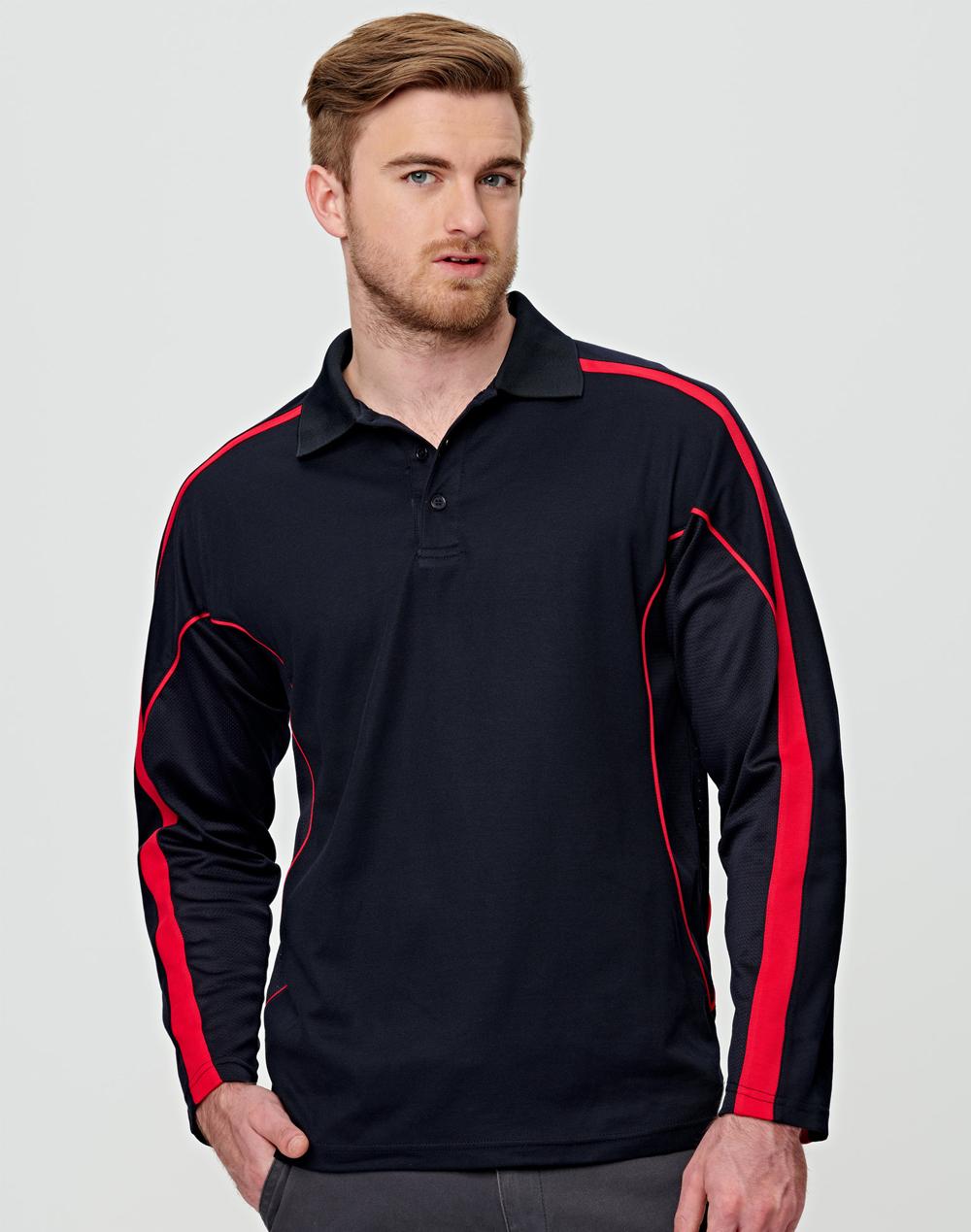 Winning Spirit Men's TrueDry Long Sleeve Polo PS69