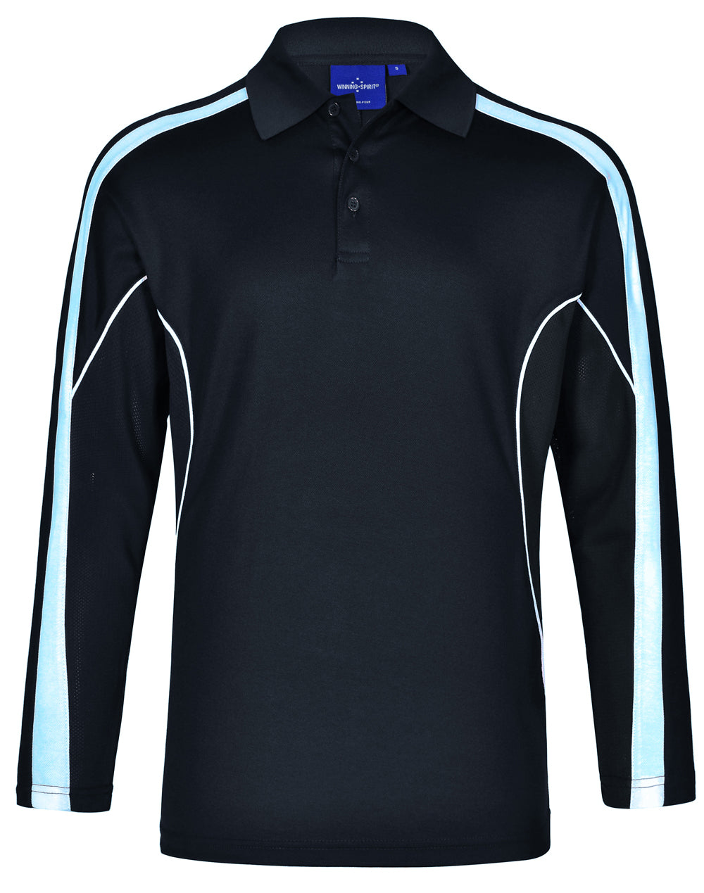 Men's TrueDry Long Sleeve Polo - PS69 - Navy / Skyblue