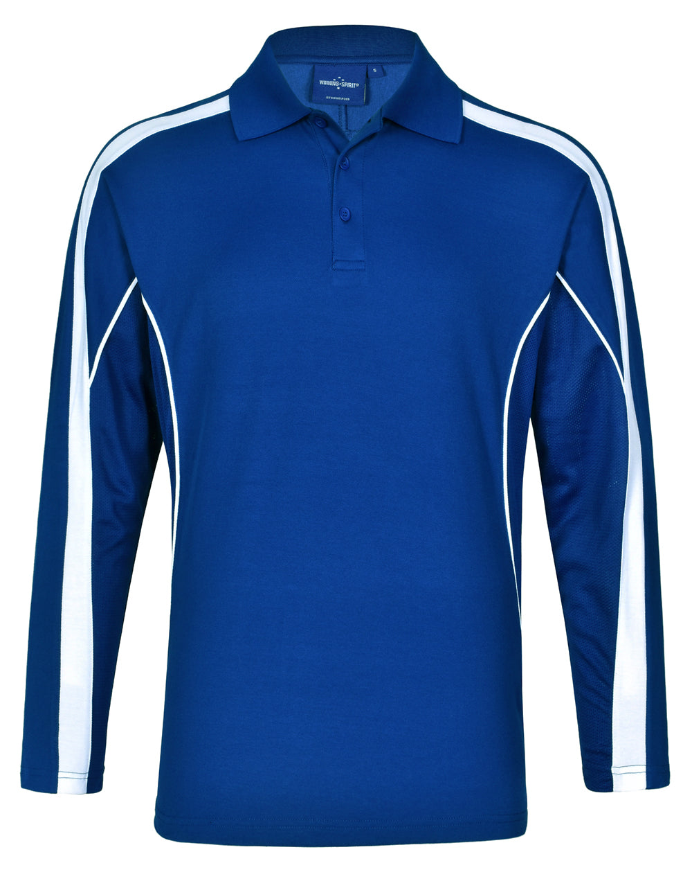 Men's TrueDry Long Sleeve Polo - PS69 - Royal / White