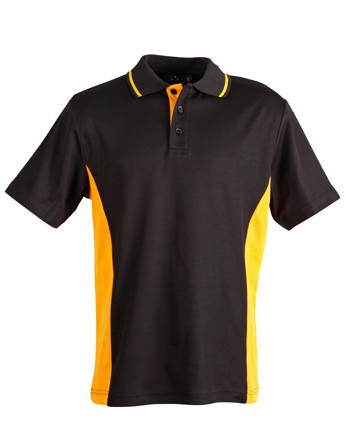 Men's TrueDry Contrast S/S Polo - PS73 - Black / Gold