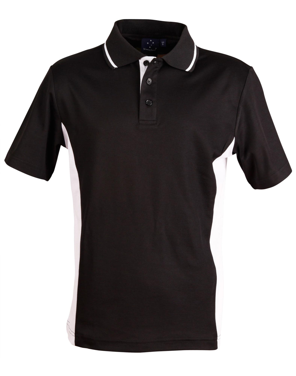 Men's TrueDry Contrast S/S Polo - PS73 - Black / White